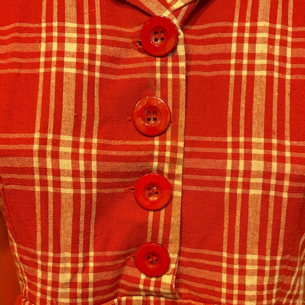 Lindy Bop Red Checkered Midi Dress - Picture 2 of 6